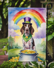 Load image into Gallery viewer, German Shorthaired Pointer St. Patrick’s Day Garden Flag – Dog with Pot of Gold &amp; Rainbow Yard Decor