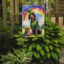 Load image into Gallery viewer, German Wirehaired Pointer St. Patrick’s Day Garden Flag – Dog with Pot of Gold &amp; Rainbow Yard Decor