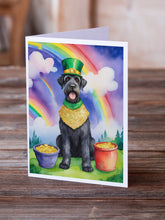 Load image into Gallery viewer, Giant Schnauzer St Patrick's Day Greeting Cards - Blank Note Cards – 8-Pack of Artist-Designed Cards with Envelopes