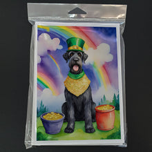 Load image into Gallery viewer, Giant Schnauzer St Patrick's Day Greeting Cards - Blank Note Cards – 8-Pack of Artist-Designed Cards with Envelopes