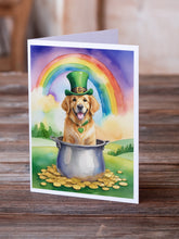 Load image into Gallery viewer, Golden Retriever St Patrick's Day Greeting Cards - Blank Note Cards – 8-Pack of Artist-Designed Cards with Envelopes