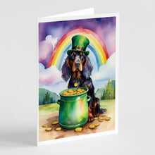 Load image into Gallery viewer, Gordon Setter St Patrick's Day Greeting Cards - Blank Note Cards – 8-Pack of Artist-Designed Cards with Envelopes