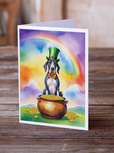 Load image into Gallery viewer, Great Dane St Patrick's Day Greeting Cards - Blank Note Cards – 8-Pack of Artist-Designed Cards with Envelopes