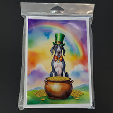 Load image into Gallery viewer, Great Dane St Patrick's Day Greeting Cards - Blank Note Cards – 8-Pack of Artist-Designed Cards with Envelopes