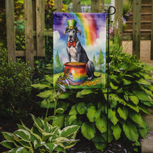Load image into Gallery viewer, Great Dane St. Patrick’s Day Garden Flag – Dog with Pot of Gold &amp; Rainbow Yard Decor
