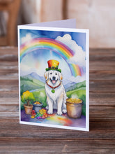 Load image into Gallery viewer, Great Pyrenees St Patrick's Day Greeting Cards - Blank Note Cards – 8-Pack of Artist-Designed Cards with Envelopes