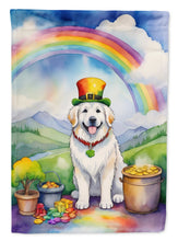 Load image into Gallery viewer, Great Pyrenees St. Patrick’s Day Garden Flag – Dog with Pot of Gold &amp; Rainbow Yard Decor