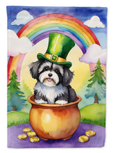 Load image into Gallery viewer, Havanese St. Patrick’s Day Garden Flag – Dog with Pot of Gold &amp; Rainbow Yard Decor