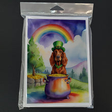 Load image into Gallery viewer, Irish Setter St Patrick's Day Greeting Cards - Blank Note Cards – 8-Pack of Artist-Designed Cards with Envelopes