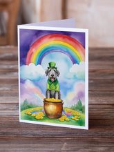 Load image into Gallery viewer, Irish Wolfhound St Patrick's Day Greeting Cards - Blank Note Cards – 8-Pack of Artist-Designed Cards with Envelopes
