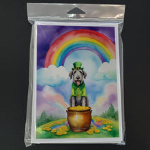 Load image into Gallery viewer, Irish Wolfhound St Patrick's Day Greeting Cards - Blank Note Cards – 8-Pack of Artist-Designed Cards with Envelopes