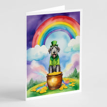 Load image into Gallery viewer, Irish Wolfhound St Patrick's Day Greeting Cards - Blank Note Cards – 8-Pack of Artist-Designed Cards with Envelopes