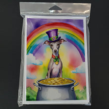 Load image into Gallery viewer, Italian Greyhound St Patrick's Day Greeting Cards - Blank Note Cards – 8-Pack of Artist-Designed Cards with Envelopes