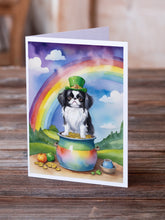 Load image into Gallery viewer, Japanese Chin St Patrick's Day Greeting Cards - Blank Note Cards – 8-Pack of Artist-Designed Cards with Envelopes