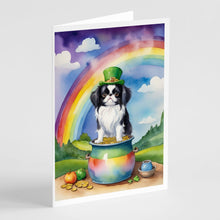 Load image into Gallery viewer, Japanese Chin St Patrick's Day Greeting Cards - Blank Note Cards – 8-Pack of Artist-Designed Cards with Envelopes