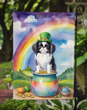 Load image into Gallery viewer, Japanese Chin St. Patrick’s Day Garden Flag – Dog with Pot of Gold &amp; Rainbow Yard Decor