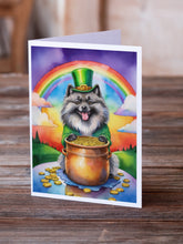 Load image into Gallery viewer, Keeshond St Patrick's Day Greeting Cards - Blank Note Cards – 8-Pack of Artist-Designed Cards with Envelopes