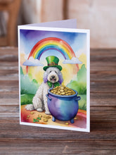 Load image into Gallery viewer, Komondor St Patrick's Day Greeting Cards - Blank Note Cards – 8-Pack of Artist-Designed Cards with Envelopes