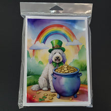 Load image into Gallery viewer, Komondor St Patrick's Day Greeting Cards - Blank Note Cards – 8-Pack of Artist-Designed Cards with Envelopes