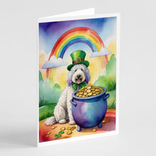 Load image into Gallery viewer, Komondor St Patrick's Day Greeting Cards - Blank Note Cards – 8-Pack of Artist-Designed Cards with Envelopes