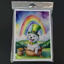 Load image into Gallery viewer, Kuvasz St Patrick's Day Greeting Cards - Blank Note Cards – 8-Pack of Artist-Designed Cards with Envelopes