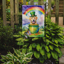 Load image into Gallery viewer, Labrador Retriever St. Patrick’s Day Garden Flag – Dog with Pot of Gold &amp; Rainbow Yard Decor
