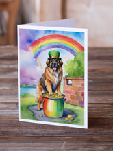 Load image into Gallery viewer, Leonberger St Patrick's Day Greeting Cards - Blank Note Cards – 8-Pack of Artist-Designed Cards with Envelopes