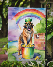Load image into Gallery viewer, Leonberger St. Patrick’s Day Garden Flag – Dog with Pot of Gold &amp; Rainbow Yard Decor