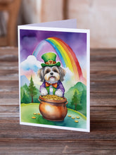 Load image into Gallery viewer, Lhasa Apso St Patrick's Day Greeting Cards - Blank Note Cards – 8-Pack of Artist-Designed Cards with Envelopes