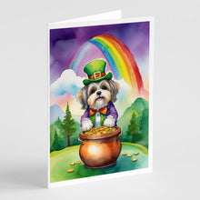 Load image into Gallery viewer, Lhasa Apso St Patrick's Day Greeting Cards - Blank Note Cards – 8-Pack of Artist-Designed Cards with Envelopes