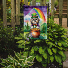 Load image into Gallery viewer, Lhasa Apso St. Patrick’s Day Garden Flag – Dog with Pot of Gold &amp; Rainbow Yard Decor