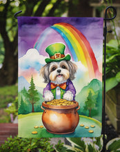 Load image into Gallery viewer, Lhasa Apso St. Patrick’s Day Garden Flag – Dog with Pot of Gold &amp; Rainbow Yard Decor