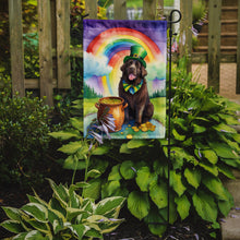 Load image into Gallery viewer, Newfoundland St. Patrick’s Day Garden Flag – Dog with Pot of Gold &amp; Rainbow Yard Decor