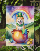 Load image into Gallery viewer, Norwegian Buhund St. Patrick’s Day Garden Flag – Dog with Pot of Gold &amp; Rainbow Yard Decor