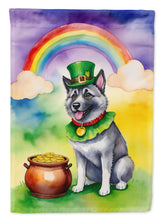 Load image into Gallery viewer, Norwegian Elkhound St Patrick's Day House Flag