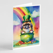 Load image into Gallery viewer, Pekingese St Patrick's Day Greeting Cards - Blank Note Cards – 8-Pack of Artist-Designed Cards with Envelopes