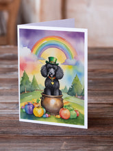 Load image into Gallery viewer, Black Poodle St Patrick's Day Greeting Cards - Blank Note Cards – 8-Pack of Artist-Designed Cards with Envelopes