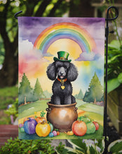 Load image into Gallery viewer, Black Poodle St. Patrick’s Day Garden Flag – Dog with Pot of Gold &amp; Rainbow Yard Decor