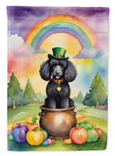 Load image into Gallery viewer, Black Poodle St. Patrick’s Day Garden Flag – Dog with Pot of Gold &amp; Rainbow Yard Decor