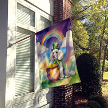 Load image into Gallery viewer, White Poodle St Patrick's Day House Flag