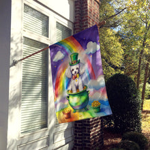 Load image into Gallery viewer, White Poodle St Patrick's Day House Flag