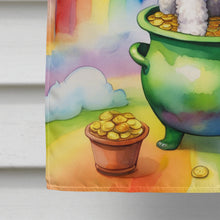 Load image into Gallery viewer, White Poodle St Patrick's Day House Flag