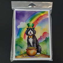 Load image into Gallery viewer, Portuguese Water Dog St Patrick's Day Greeting Cards - Blank Note Cards – 8-Pack of Artist-Designed Cards with Envelopes