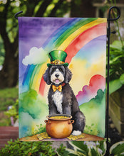 Load image into Gallery viewer, Portuguese Water Dog St. Patrick’s Day Garden Flag – Dog with Pot of Gold &amp; Rainbow Yard Decor