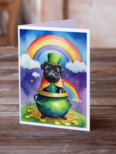 Load image into Gallery viewer, Pug St Patrick's Day Greeting Cards - Blank Note Cards – 8-Pack of Artist-Designed Cards with Envelopes