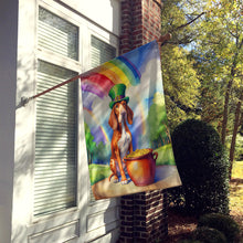 Load image into Gallery viewer, Red Redbone Coonhound St Patrick's Day House Flag