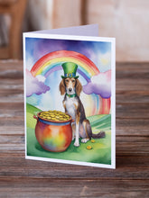 Load image into Gallery viewer, Saluki St Patrick's Day Greeting Cards - Blank Note Cards – 8-Pack of Artist-Designed Cards with Envelopes