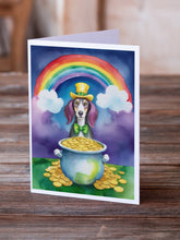 Load image into Gallery viewer, Saluki St Patrick's Day Greeting Cards - Blank Note Cards – 8-Pack of Artist-Designed Cards with Envelopes