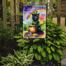 Load image into Gallery viewer, Schipperke St. Patrick’s Day Garden Flag – Dog with Pot of Gold &amp; Rainbow Yard Decor