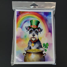 Load image into Gallery viewer, Schnauzer St Patrick's Day Greeting Cards - Blank Note Cards – 8-Pack of Artist-Designed Cards with Envelopes